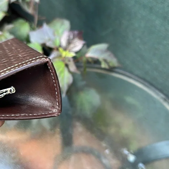 Coach Brown Embossed Wristlet